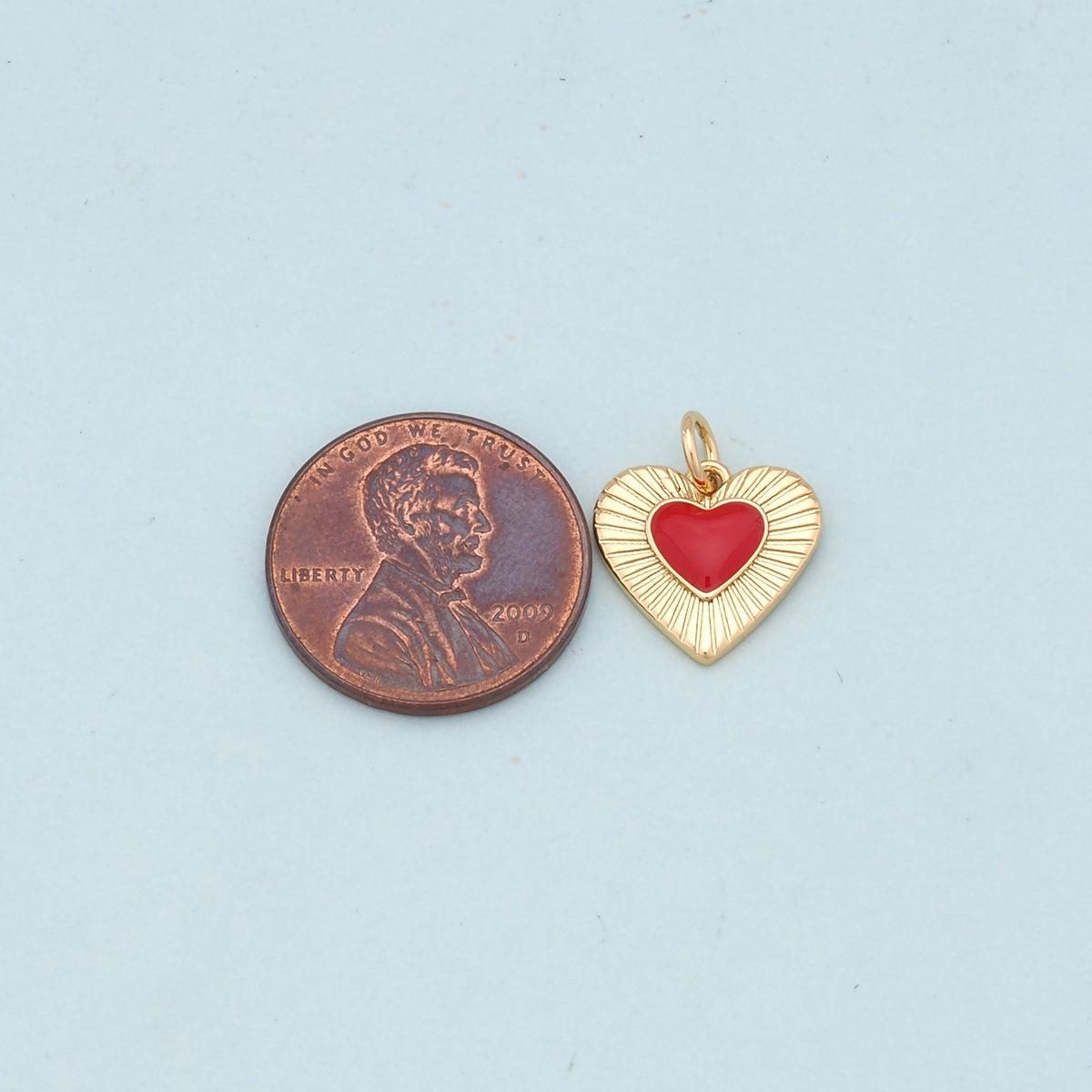 Gold Heart Charms,18K Gold Filled Heart Pendant,Heart Charm Bracelet Necklace for DIY Jewelry Making Supply