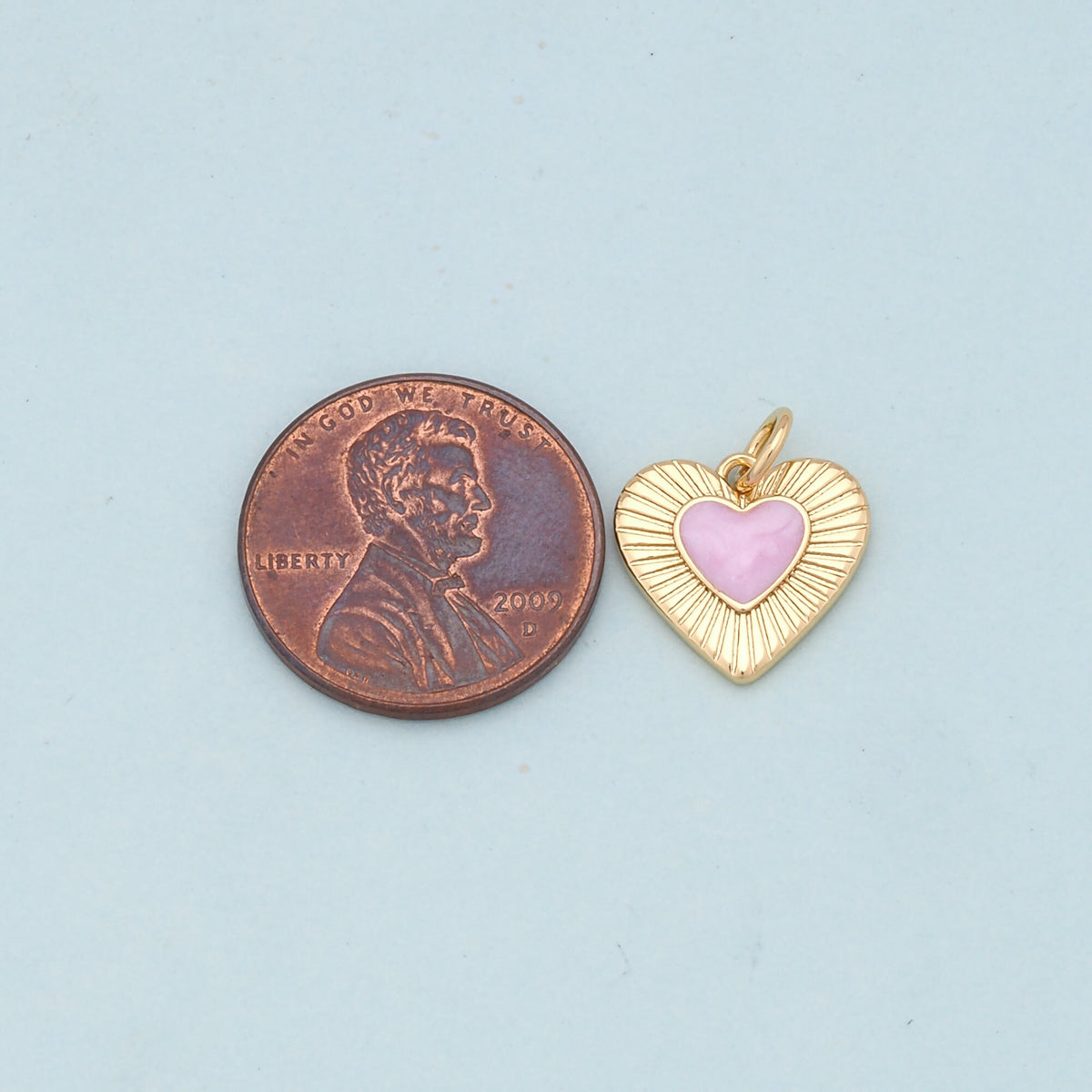 Gold Heart Charms,18K Gold Filled Heart Pendant,Heart Charm Bracelet Necklace for DIY Jewelry Making Supply