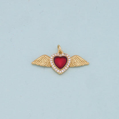 18K Gold Filled Heart Charm Pendant for Jewelry Making