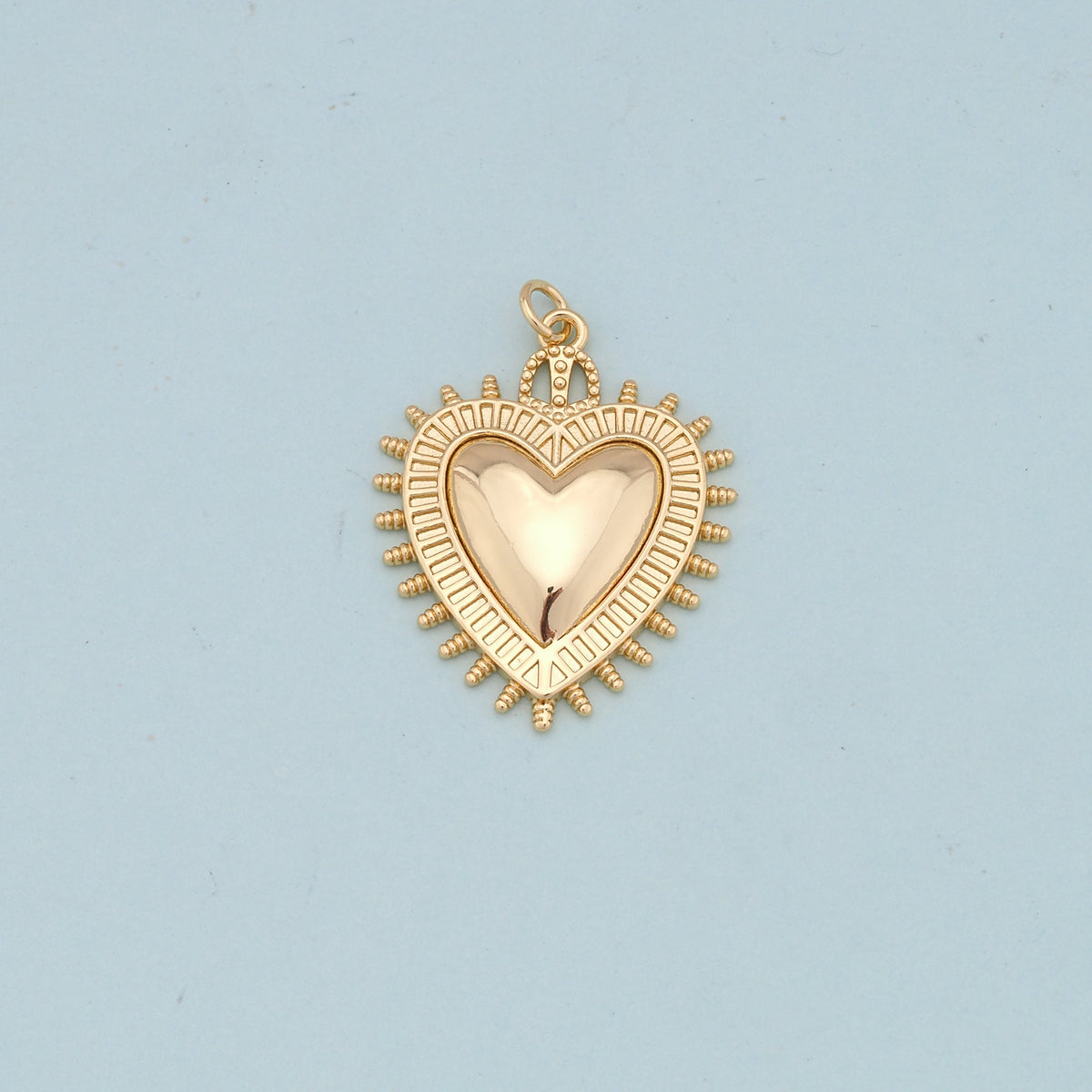 18K Gold Filled Heart Charm Pendant for Jewelry Making