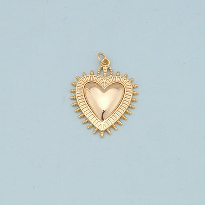 18K Gold Filled Heart Charm Pendant for Jewelry Making