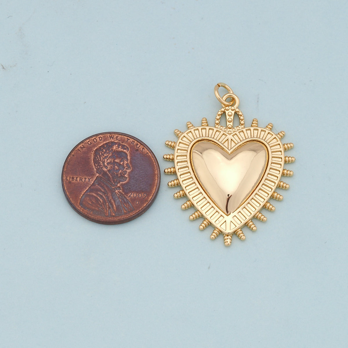 18K Gold Filled Heart Charm Pendant for Jewelry Making