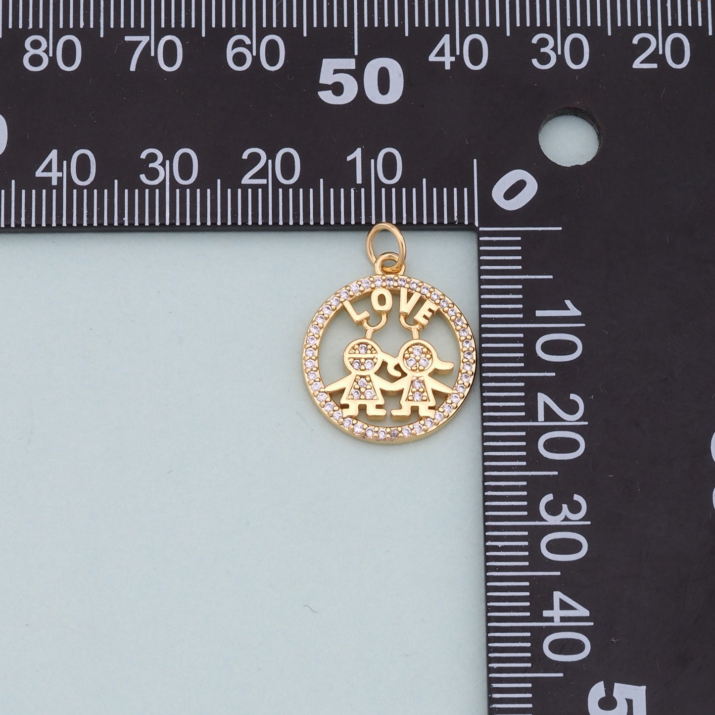 Gold Love Charms,18K Gold Fille Love Pendant,Love Charm Bracelet Necklace for DIY Jewelry Making Supply
