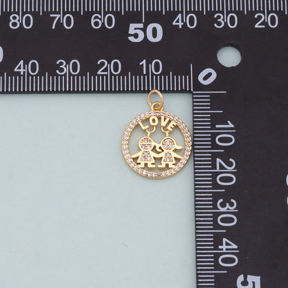 Gold Love Charms,18K Gold Fille Love Pendant,Love Charm Bracelet Necklace for DIY Jewelry Making Supply