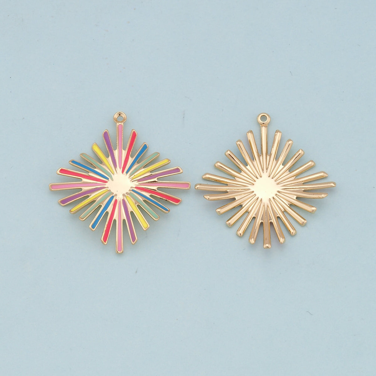 18K Gold Filled Hand Enamel Charm Pendant for Jewelry Making