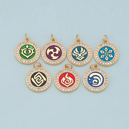 Gold element Charms,18K Gold Filled Water Pendant,Element Charm Bracelet Necklace for DIY Jewelry Making Supply