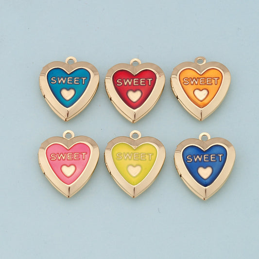 Gold SWEET Charms,18K Gold Filled SWEET Pendant Charm Bracelet Necklace for DIY Jewelry Making Supply