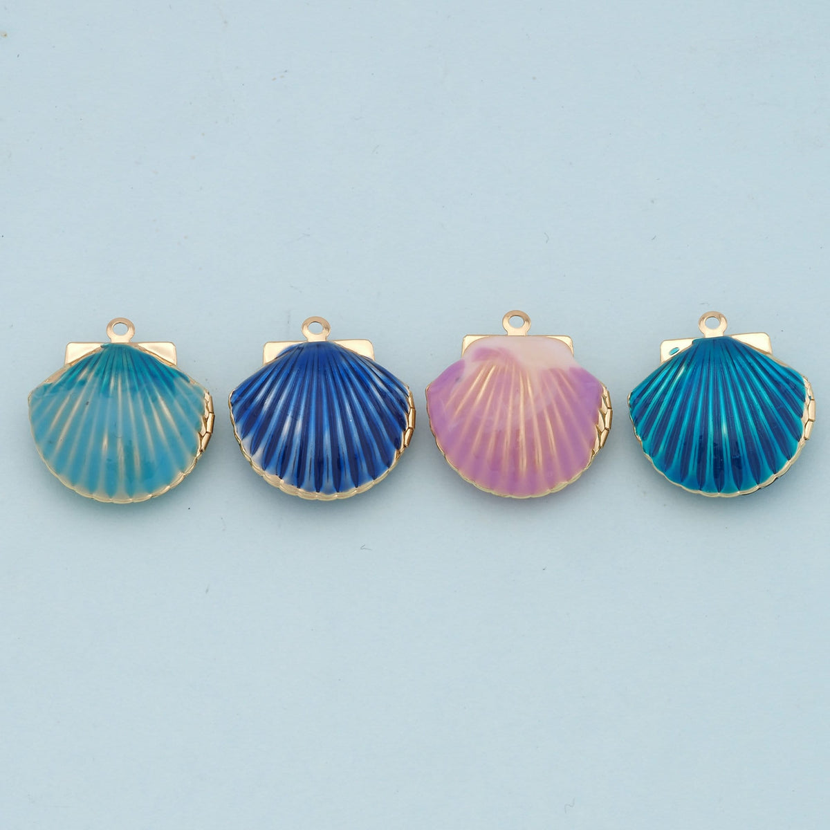 Gold Shell Charms,18K Gold Filled Conch Shell Pendant,Conch Shell Charm Bracelet Necklace for DIY Jewelry Making Supply