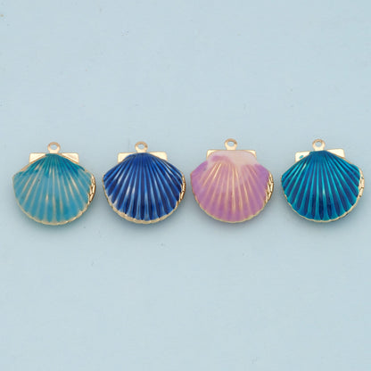 Gold Shell Charms,18K Gold Filled Conch Shell Pendant,Conch Shell Charm Bracelet Necklace for DIY Jewelry Making Supply