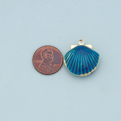 Gold Shell Charms,18K Gold Filled Conch Shell Pendant,Conch Shell Charm Bracelet Necklace for DIY Jewelry Making Supply