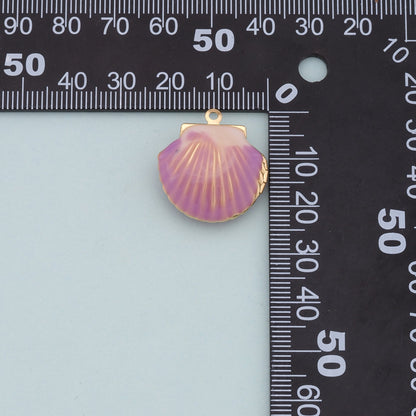 Gold Shell Charms,18K Gold Filled Conch Shell Pendant,Conch Shell Charm Bracelet Necklace for DIY Jewelry Making Supply