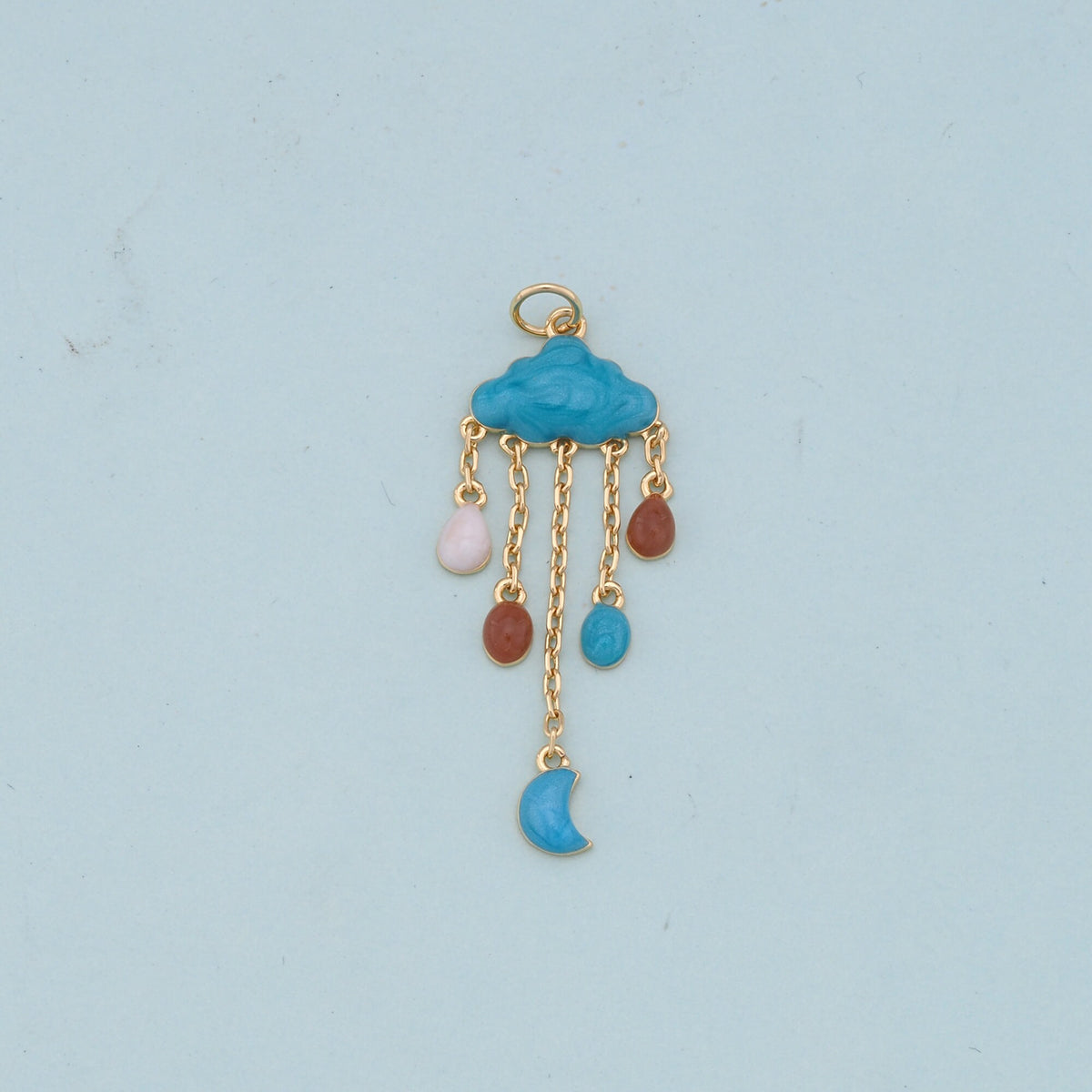 Gold Stormy Cloud Charms,18K Gold Filled Clouds Pendant,Clouds Charm Bracelet Necklace for DIY Jewelry Making Supply