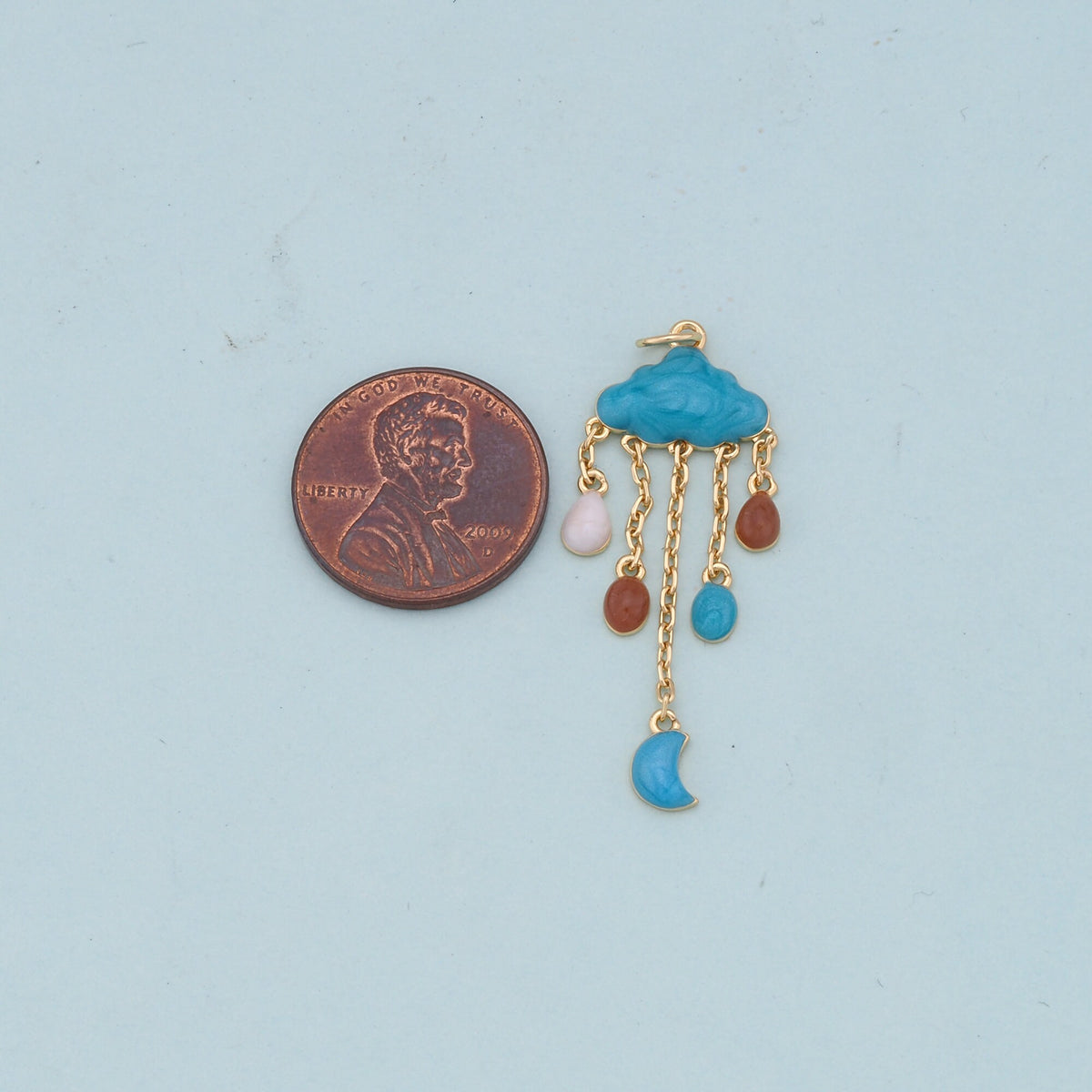 Gold Stormy Cloud Charms,18K Gold Filled Clouds Pendant,Clouds Charm Bracelet Necklace for DIY Jewelry Making Supply