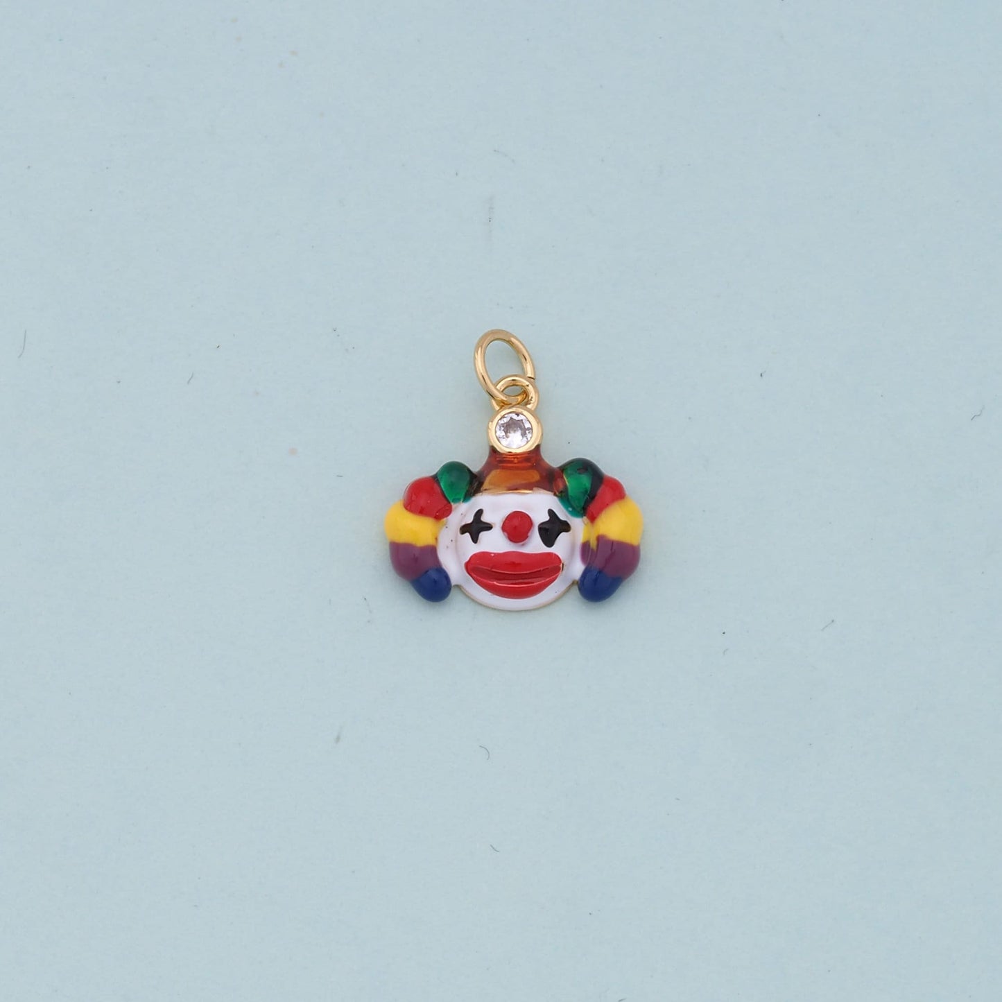 Gold clown Charms,18K Gold Filled clown Pendant,cute Charm Bracelet Necklace for DIY Jewelry Making Supply