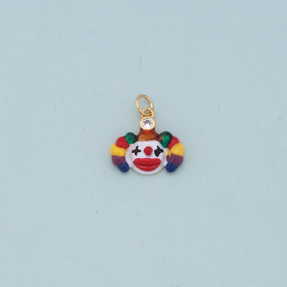 Gold clown Charms,18K Gold Filled clown Pendant,cute Charm Bracelet Necklace for DIY Jewelry Making Supply