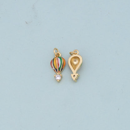 Gold balloon Charms,18K Gold Filled balloon Pendant,balloon Charm Bracelet Necklace for DIY Jewelry Making Supply