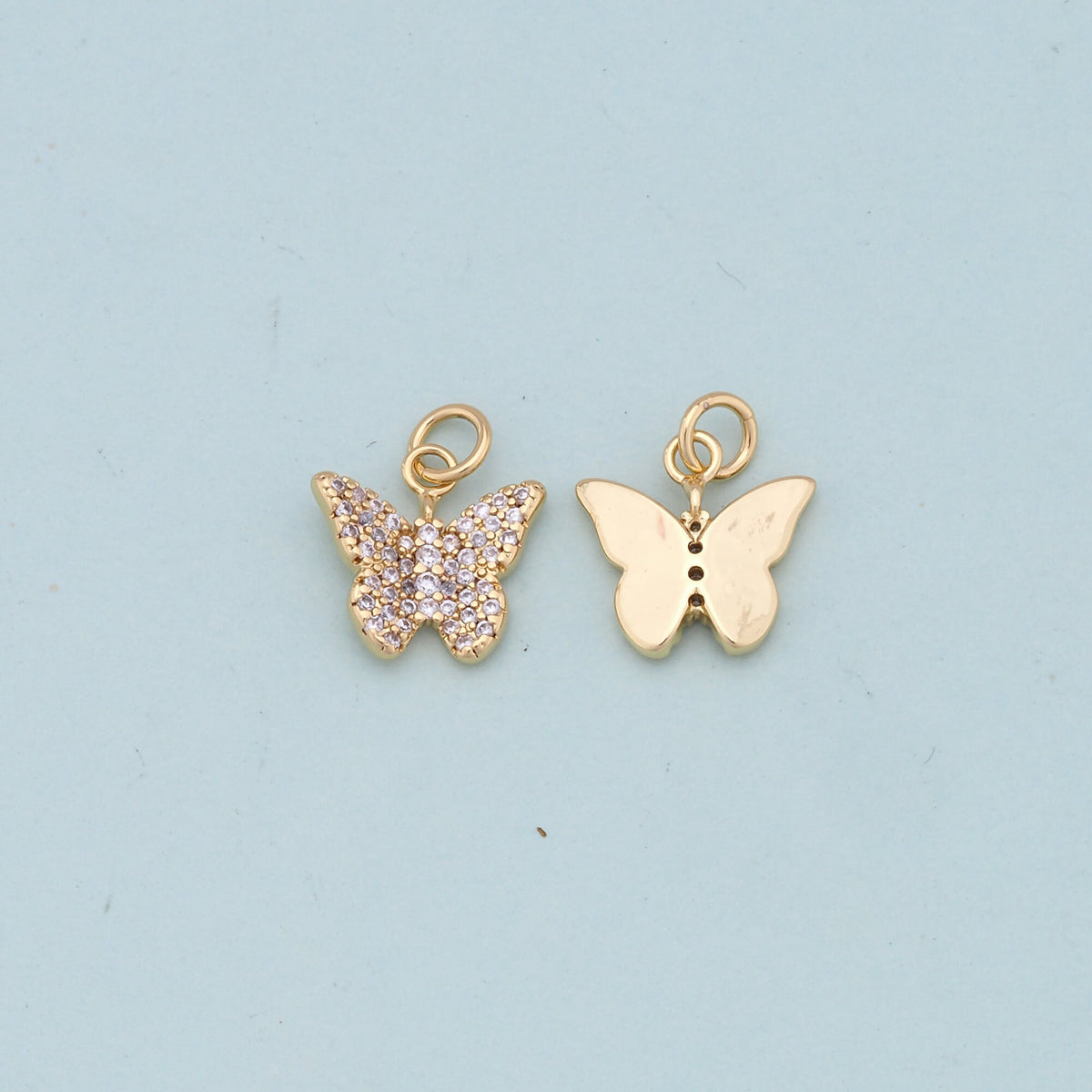 Gold Butterfly Charms,18K Gold Filled Butterfly Pendant,Butterfly Charm Bracelet Necklace for DIY Jewelry Making Supply