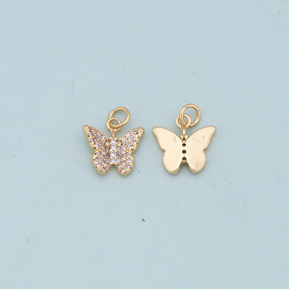Gold Butterfly Charms,18K Gold Filled Butterfly Pendant,Butterfly Charm Bracelet Necklace for DIY Jewelry Making Supply