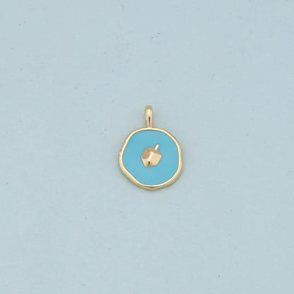 Gold enamel Charms,18K Gold Filled enamel Pendant Charm Bracelet Necklace for DIY Jewelry Making Supply
