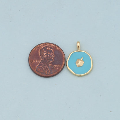 Gold enamel Charms,18K Gold Filled enamel Pendant Charm Bracelet Necklace for DIY Jewelry Making Supply