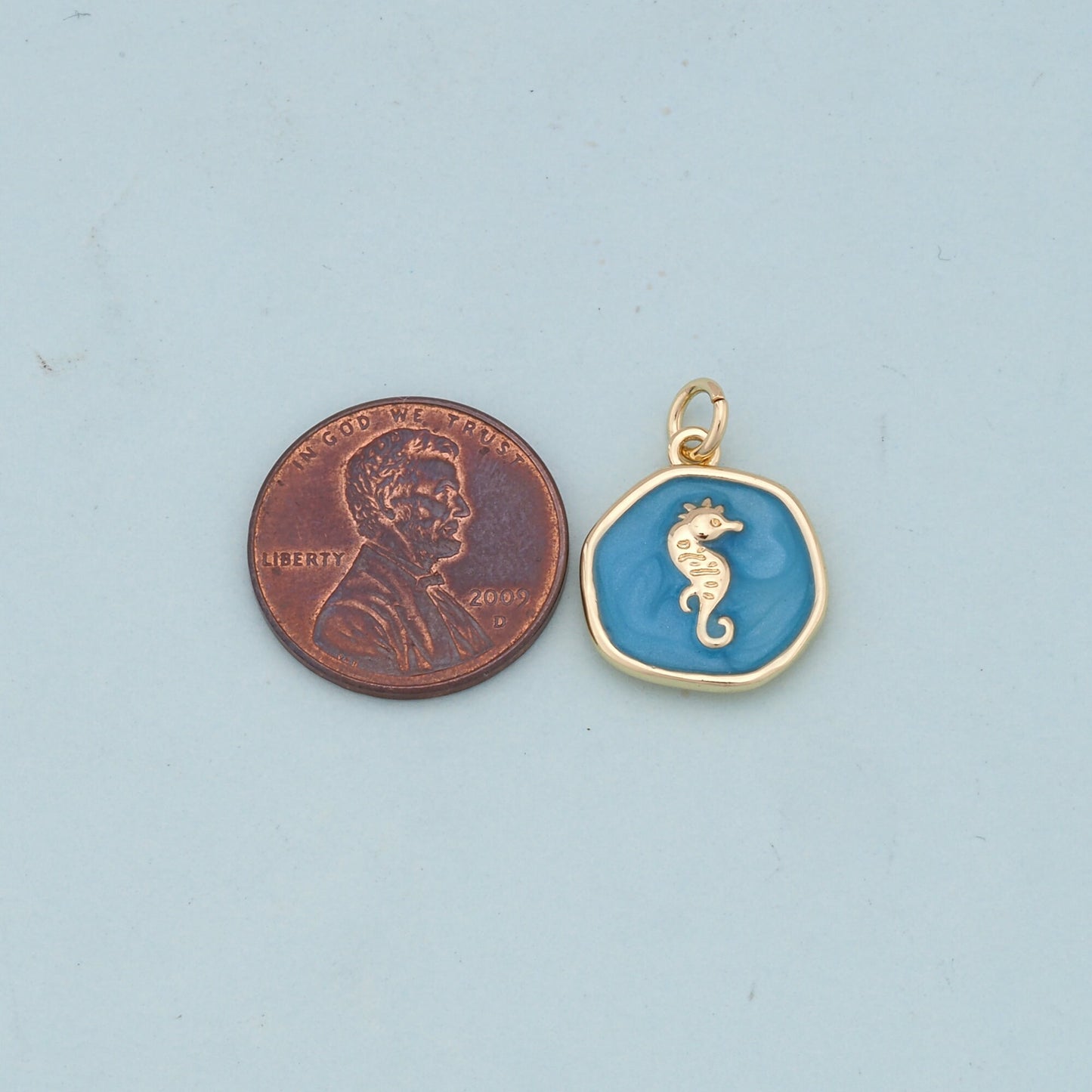 Gold Seahorse Charms,18K Gold Filled Seahorse Pendant,Seahorse Charm Bracelet Necklace for DIY Jewelry Making Supply