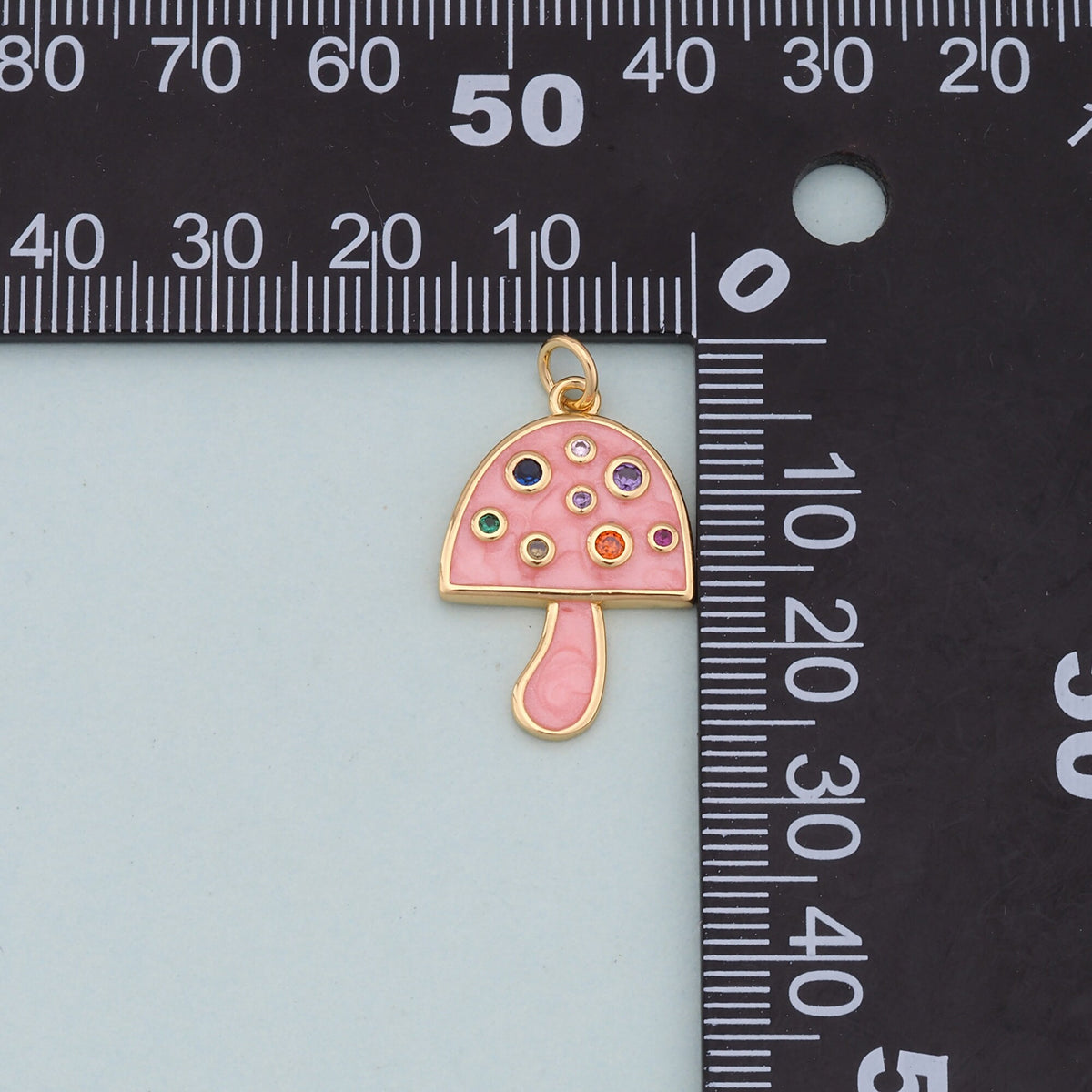 18K Gold Filled Mushroom Charm Pendant for Jewelry Making