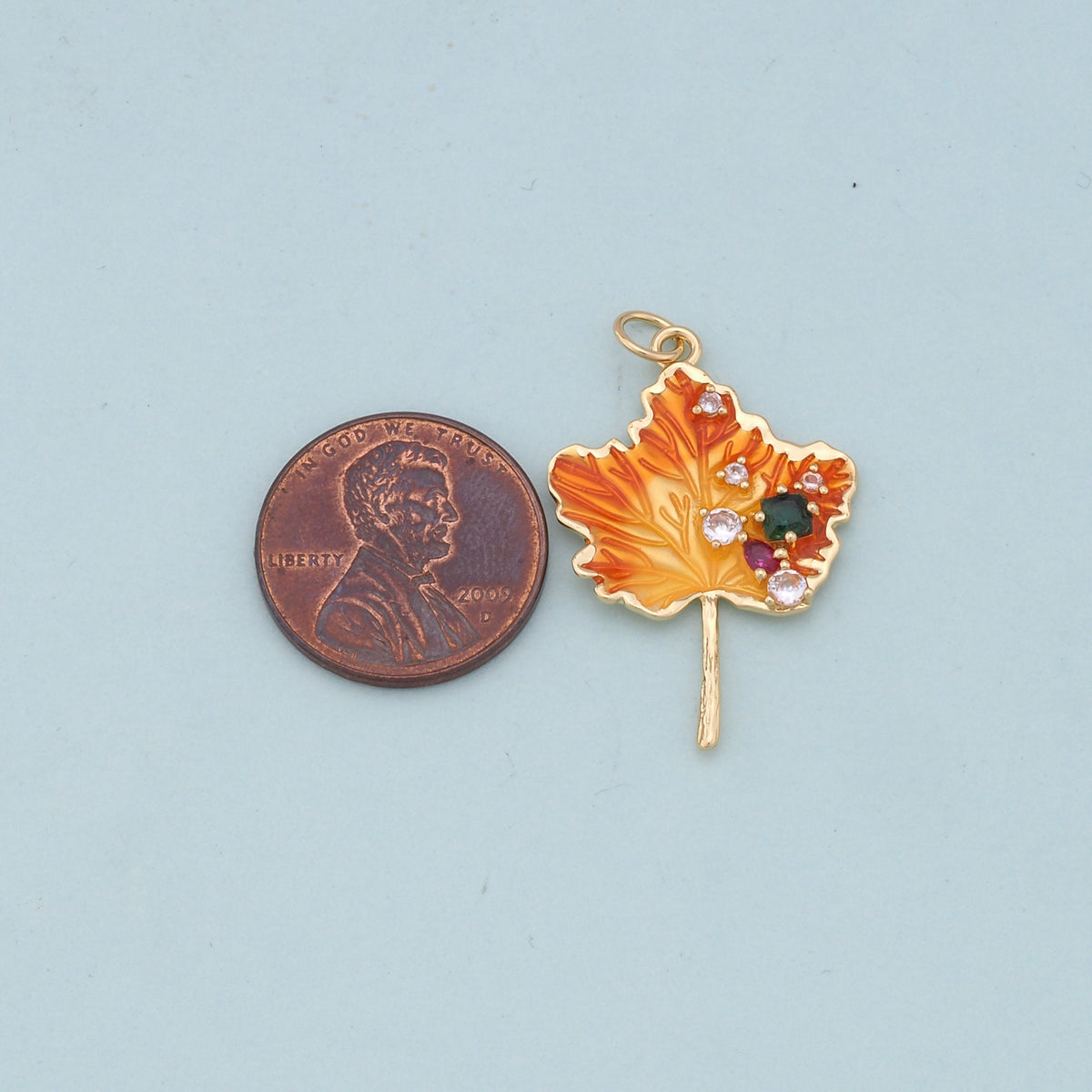 18K Gold Filled Leaf Charm Pendant for Jewelry Making