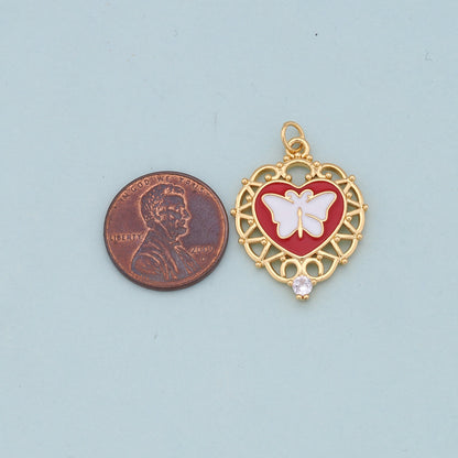 Gold Butterfly Charms,18K Gold Filled Butterfly Pendant,Butterfly Charm Bracelet Necklace for DIY Jewelry Making Supply