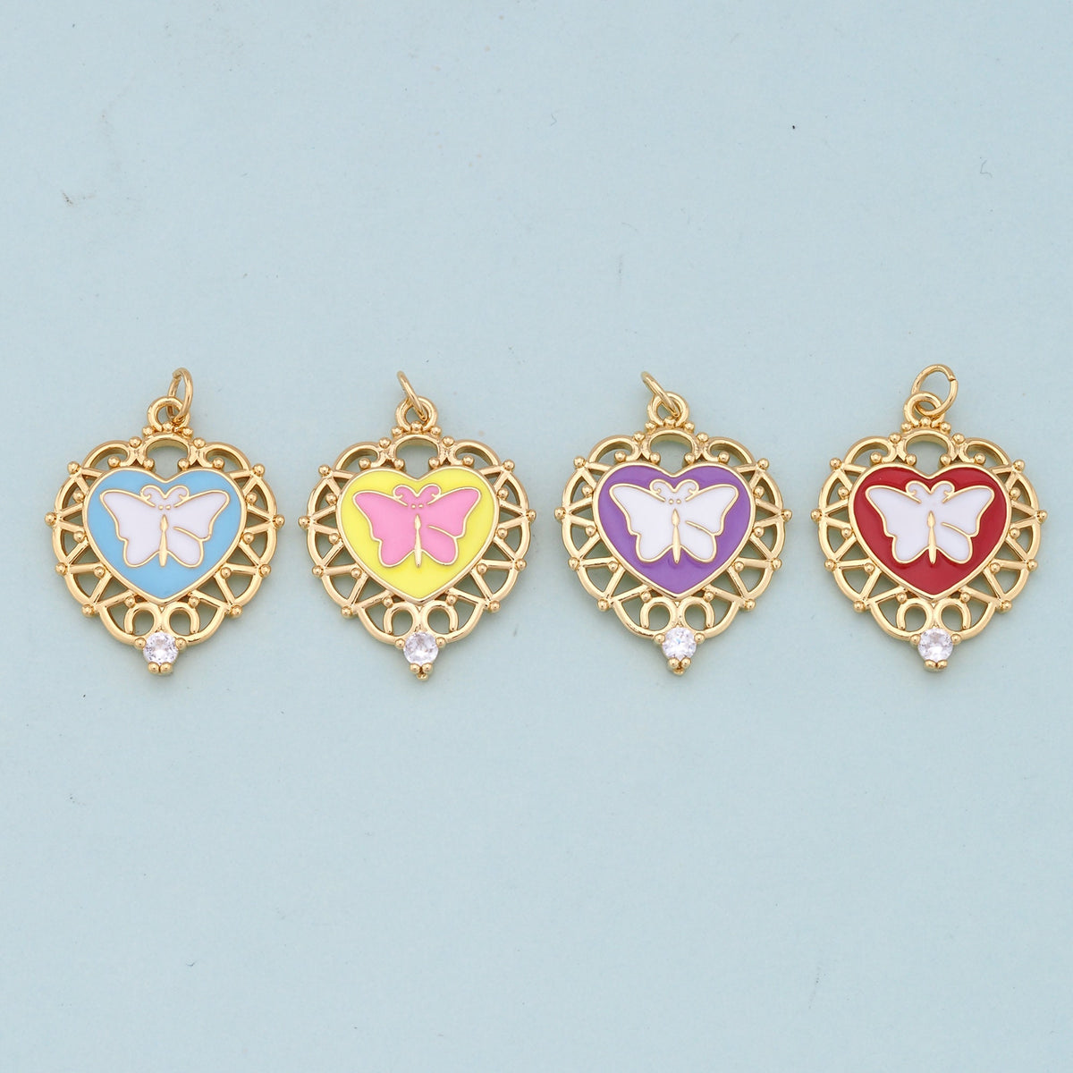 Gold Butterfly Charms,18K Gold Filled Butterfly Pendant,Butterfly Charm Bracelet Necklace for DIY Jewelry Making Supply