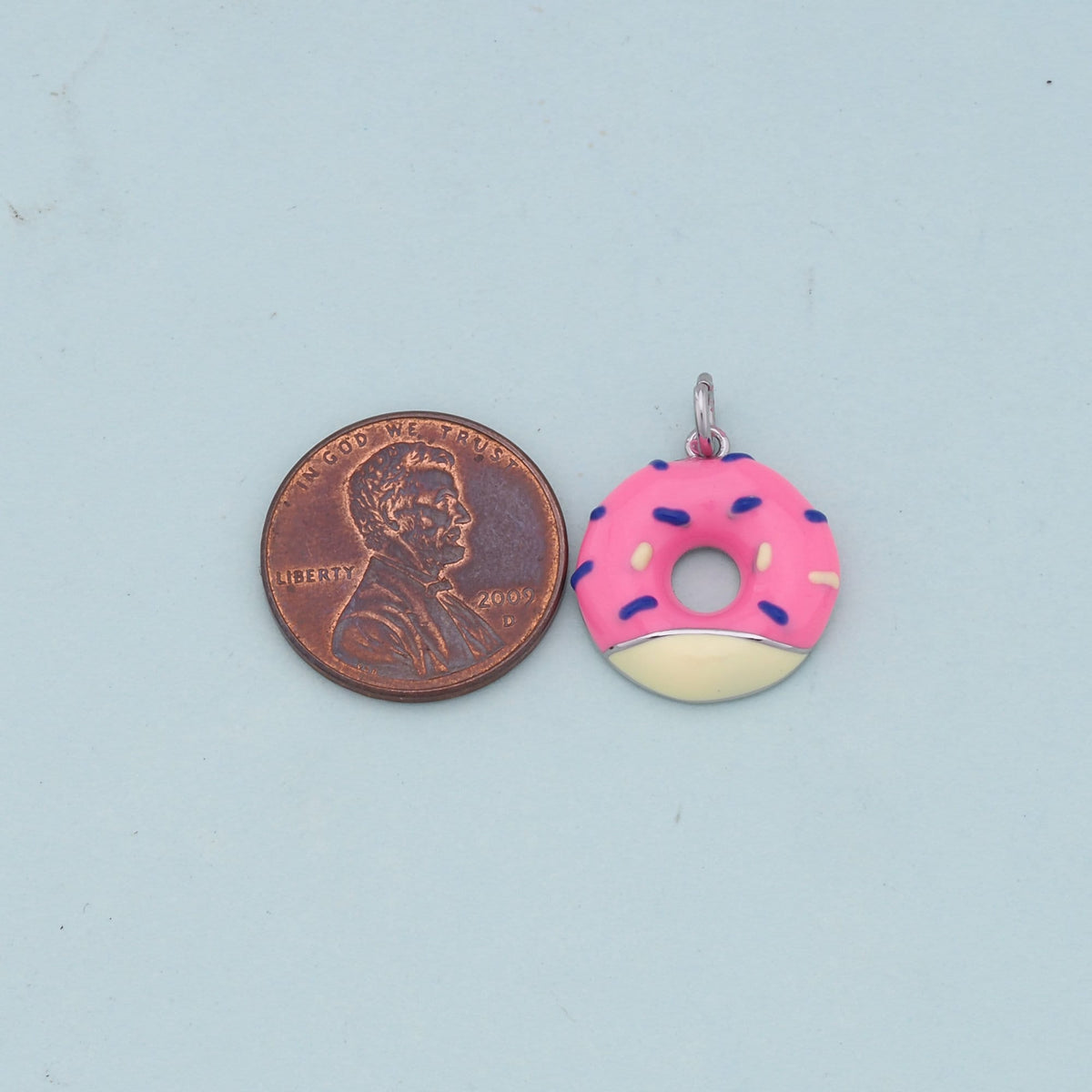 Gold Donut Charms,18K Gold Filled Donut Pendant,Donut Charm Bracelet Necklace for DIY Jewelry Making Supply