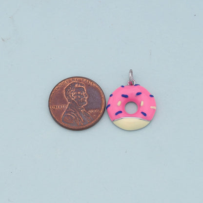 Gold Donut Charms,18K Gold Filled Donut Pendant,Donut Charm Bracelet Necklace for DIY Jewelry Making Supply