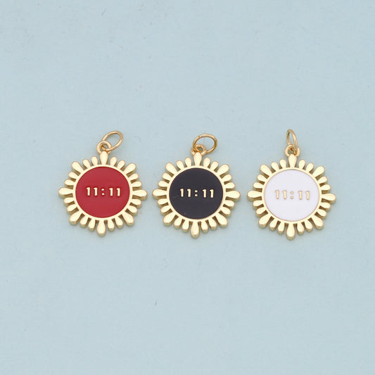 Gold 11:11 Charms,18K Gold Filled angel numbers Pendant,angel numbers Charm Bracelet Necklace for DIY Jewelry Making Supply