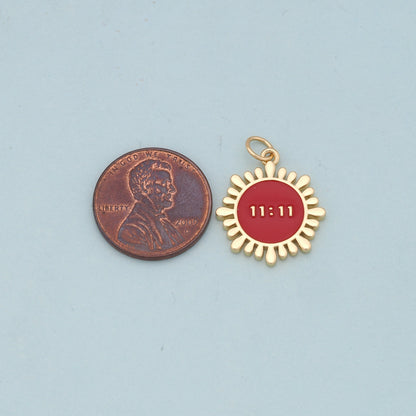 Gold 11:11 Charms,18K Gold Filled angel numbers Pendant,angel numbers Charm Bracelet Necklace for DIY Jewelry Making Supply