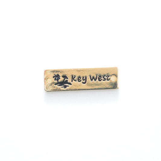 Gold Key West Connector Charms,18K Gold Filled Key West Pendant,Key West Charm Bracelet Necklace for DIY Jewelry Making Supply