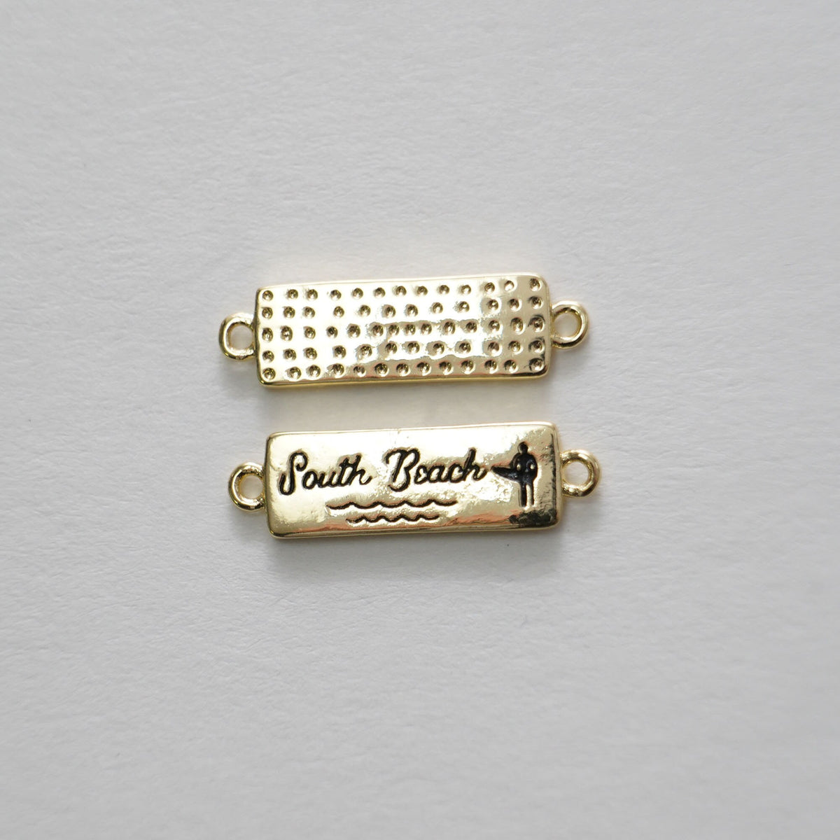 Gold Bar Connector Charms,18K Gold Filled Bar Pendant,Rectangle Charm Bracelet Necklace for DIY Jewelry Making Supply