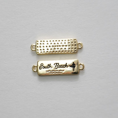 Gold Bar Connector Charms,18K Gold Filled Bar Pendant,Rectangle Charm Bracelet Necklace for DIY Jewelry Making Supply
