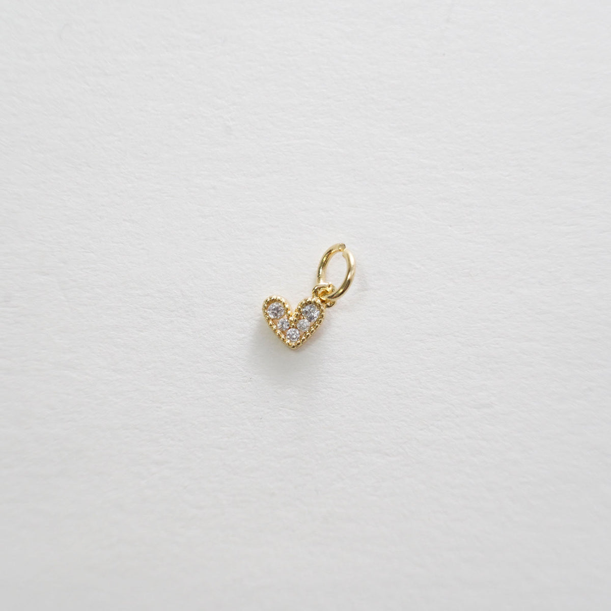 18K Gold Filled Cubic Zirconia Heart Charm Pendant for Jewelry Making
