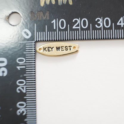 Gold Key West Connector Charms,18K Gold Filled Key West Pendant,Key West Charm Bracelet Necklace for DIY Jewelry Making Suppl