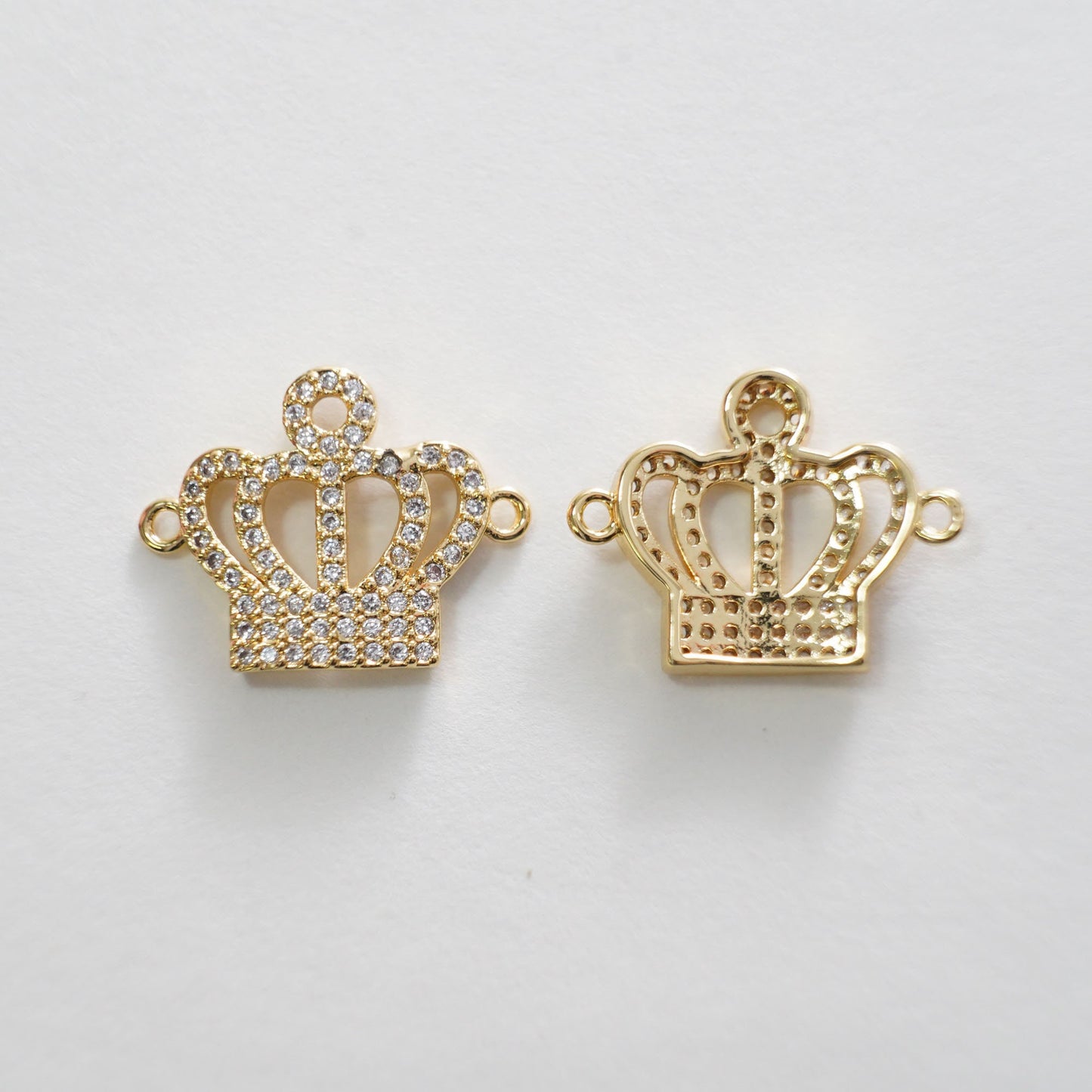 18K Gold Filled crown Connector Pendant Charm Bracelet Necklace for DIY Jewelry Making Supply