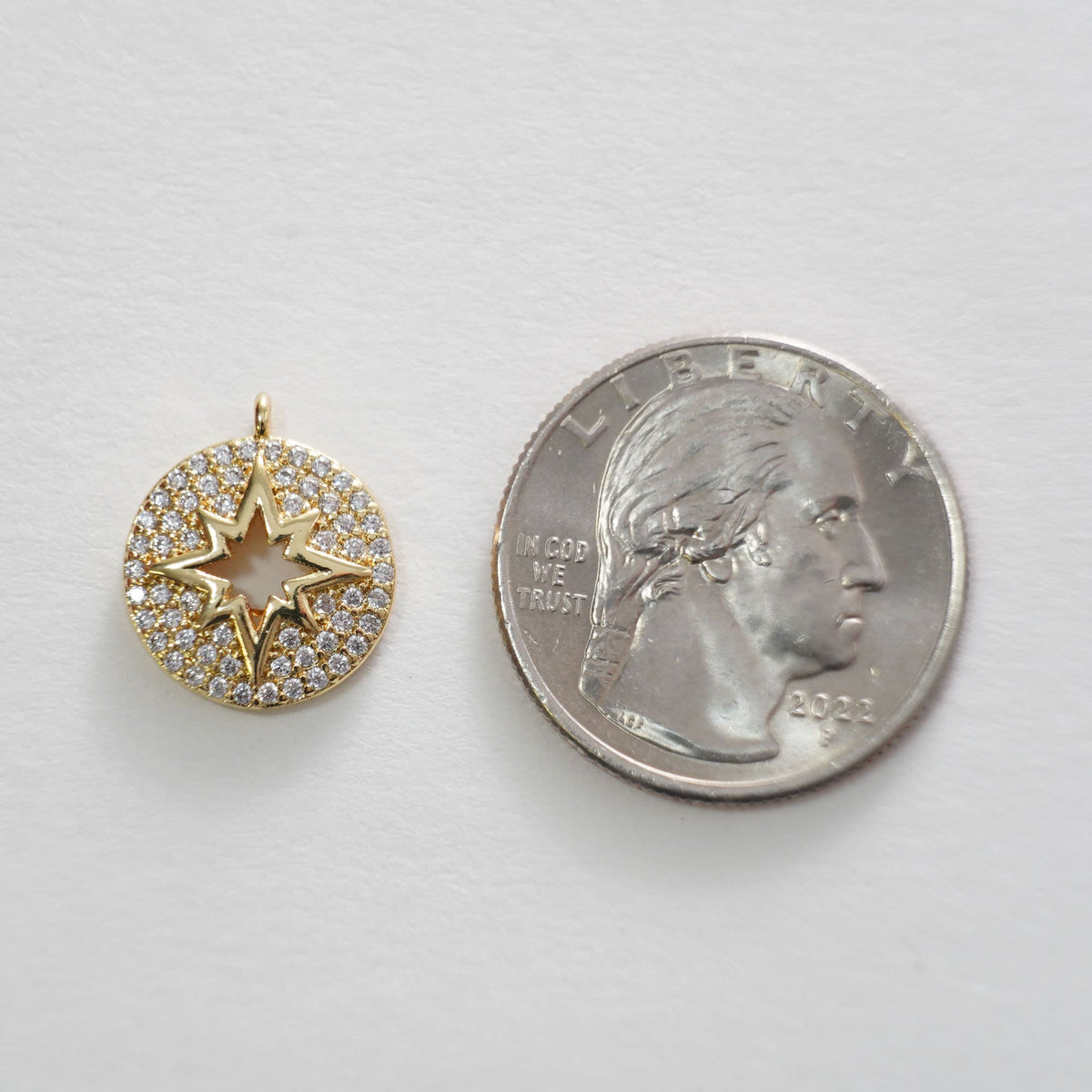 18K Gold Filled North Star Charm Pendant for Jewelry Making