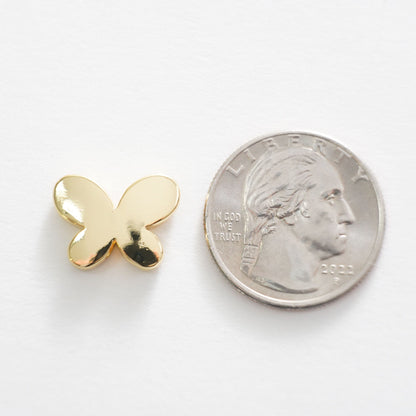 Gold Butterfly Beads Charms,18K Gold Filled Butterfly Bracelet Necklace for DIY Jewelry Making Supply hole 2mm