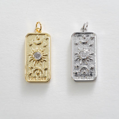 18K Gold Filled Moon Charm Pendant for Jewelry Making