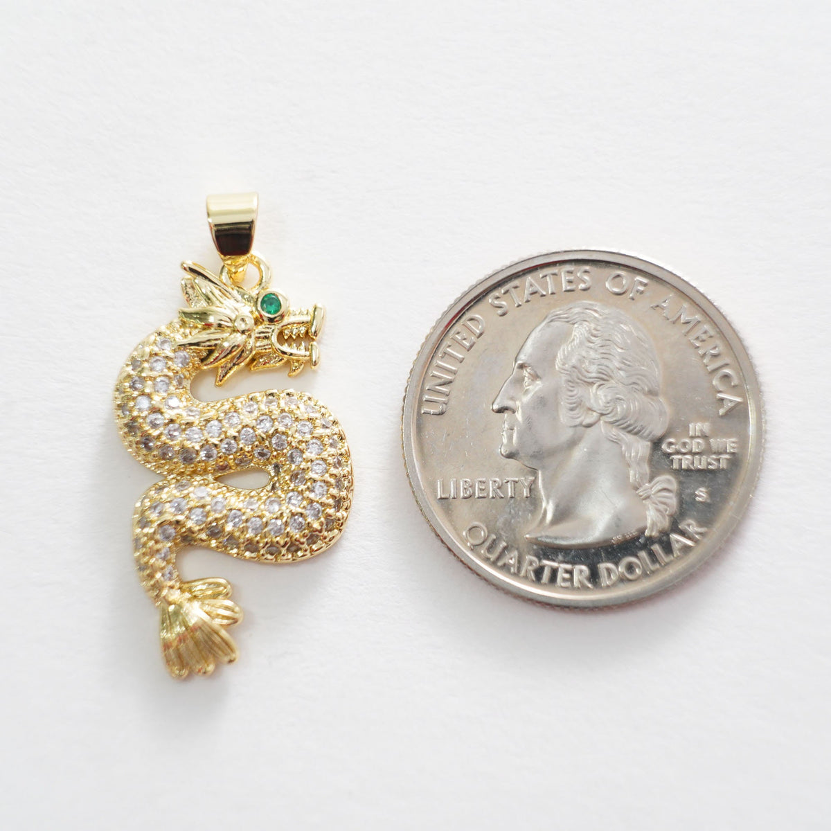 Gold Dragon Charm,18K Gold Filled Dragon Pendant,Silver dragon Charm Bracelet Necklace for DIY Jewelry Making Supply