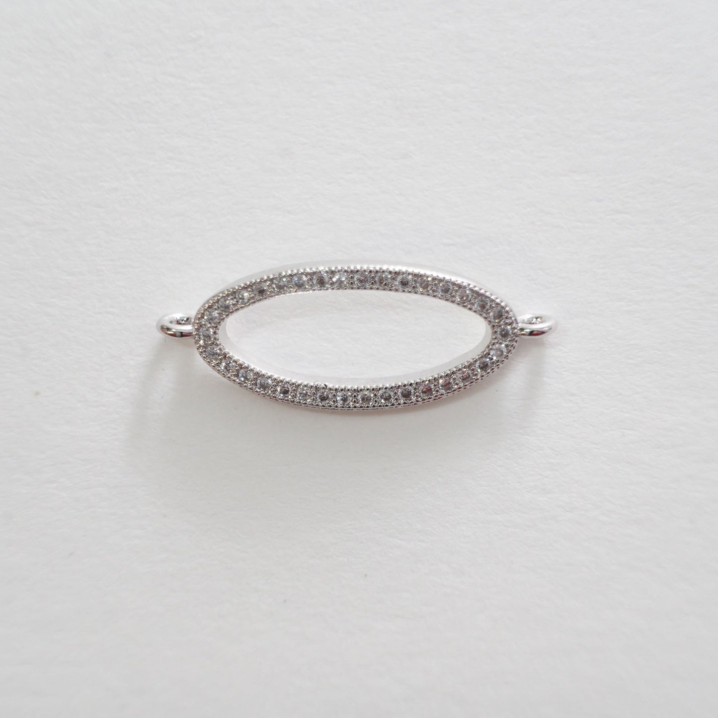 Silver Oval Connector Pendant,18K Gold Filled Oval Pendant,Oval Charm Bracelet Necklace for DIY Jewelry Making Supply