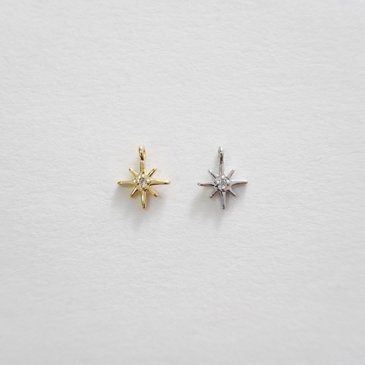 Gold Star Charms,18K Gold Filled Starburst Pendant,North Star Charm Bracelet Necklace for DIY Jewelry Making Supply