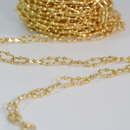 Gold Oval Chain,18K Gold Filled Rectangle Chain for Necklace Bracelet DIY Jewelry Making Supply 10mm