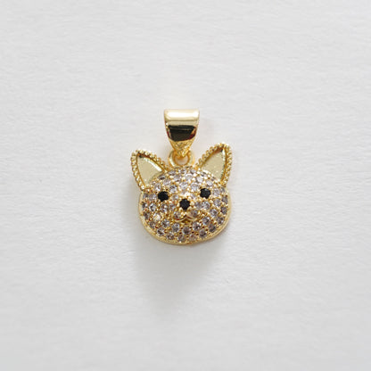 18K Gold Filled Dog Charm Pendant for Jewelry Making