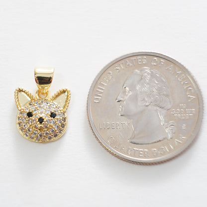 18K Gold Filled Dog Charm Pendant for Jewelry Making