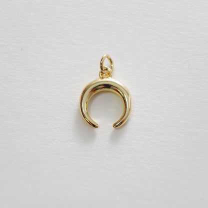 Gold Moon Charms,18K Gold Filled Crescent Pendant,Horns Charm Bracelet Necklace for DIY Jewelry Making Supply