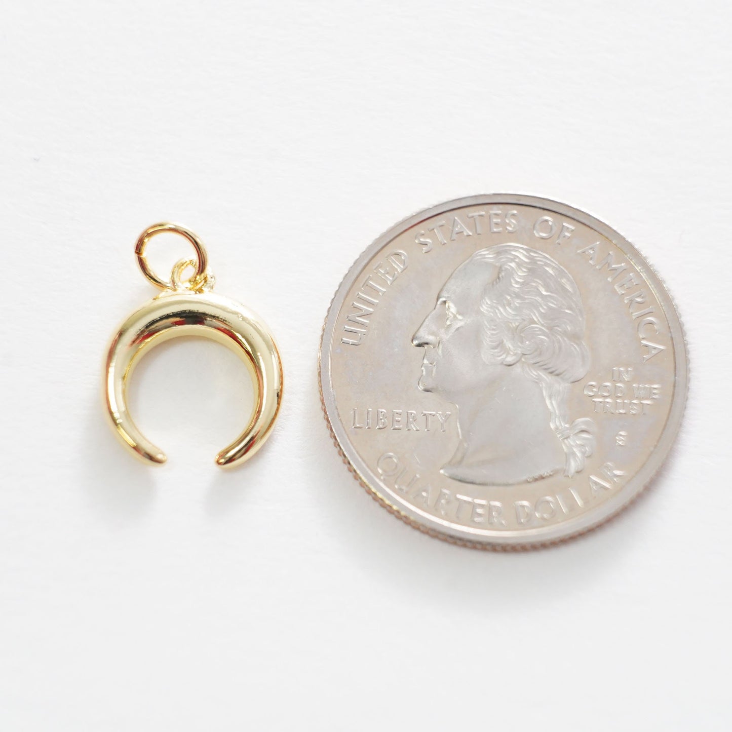 Gold Moon Charms,18K Gold Filled Crescent Pendant,Horns Charm Bracelet Necklace for DIY Jewelry Making Supply